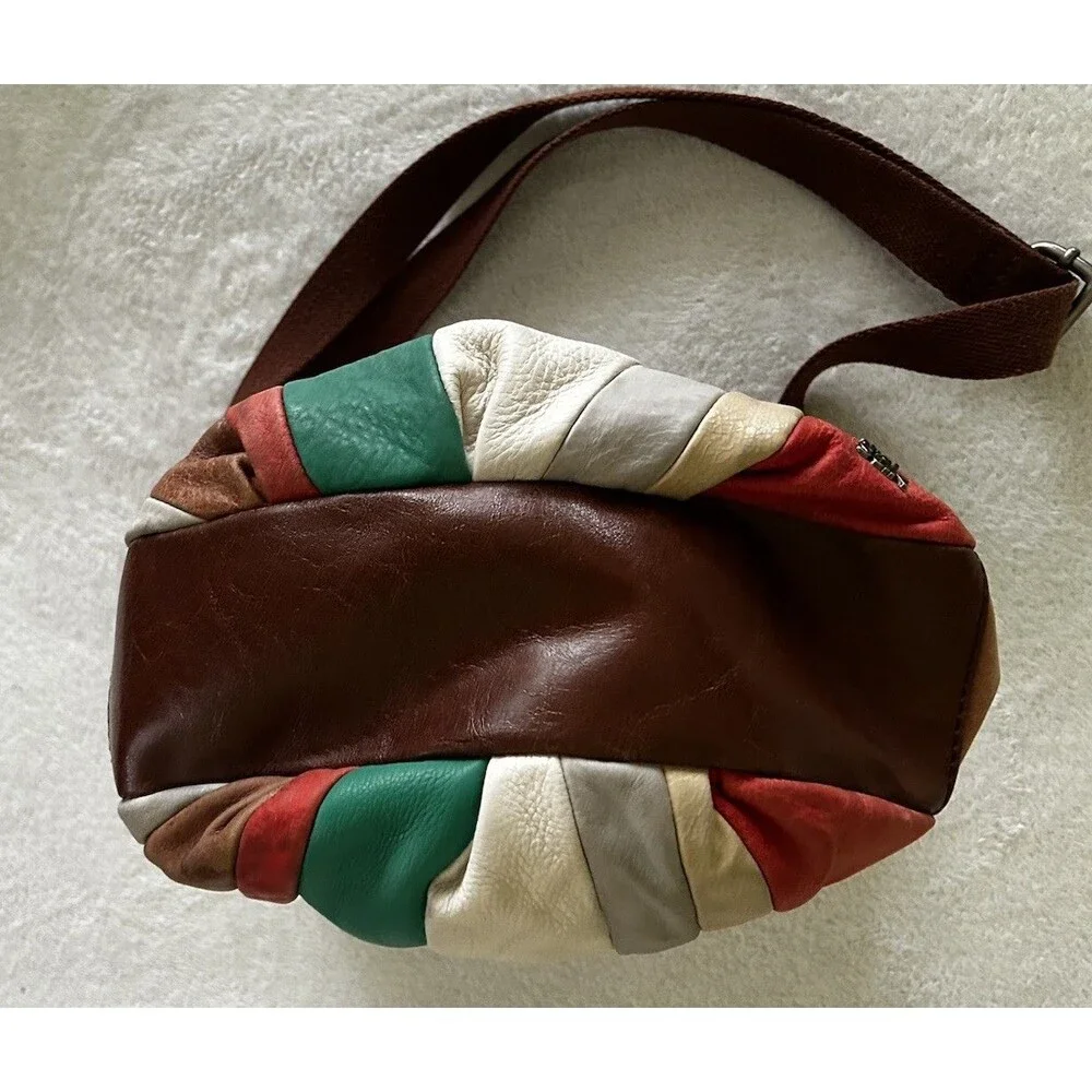 THE SAK Patchwork Multicolor Leather Hobo Crossbody Shoulder Purse Boho Hippie